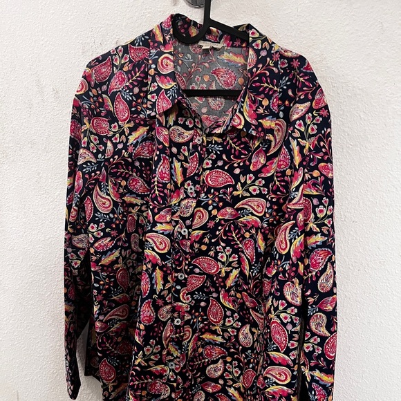 Talbot's Paisley Print Button Down Shirt 2X - Picture 9 of 13